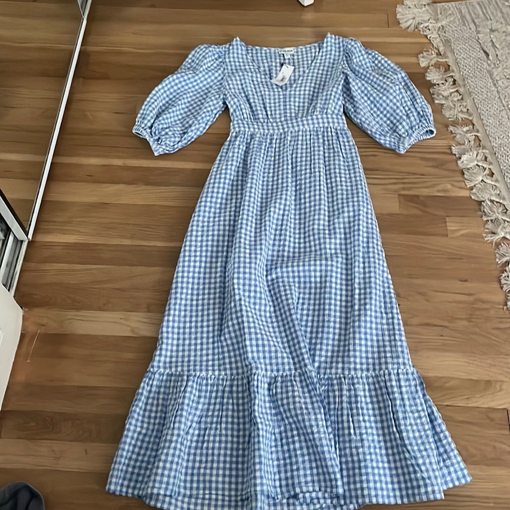 Blue and white maxi dress NWT